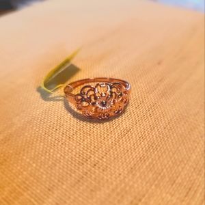 Flower Ring in 14K Rose Gold Over Sterling Silver